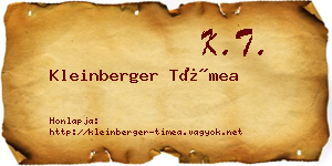 Kleinberger Tímea névjegykártya
